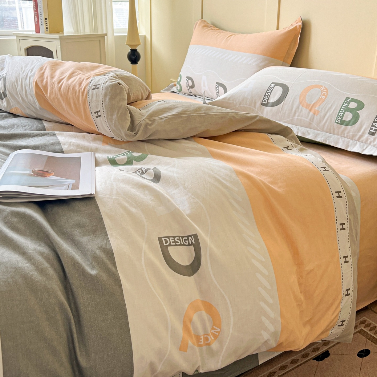 91家纺网 家纺一手货源 找家纺 文黛家居 2025新款全棉喷气印花全棉纯棉印花系列单品被套被套单件单被套 优思