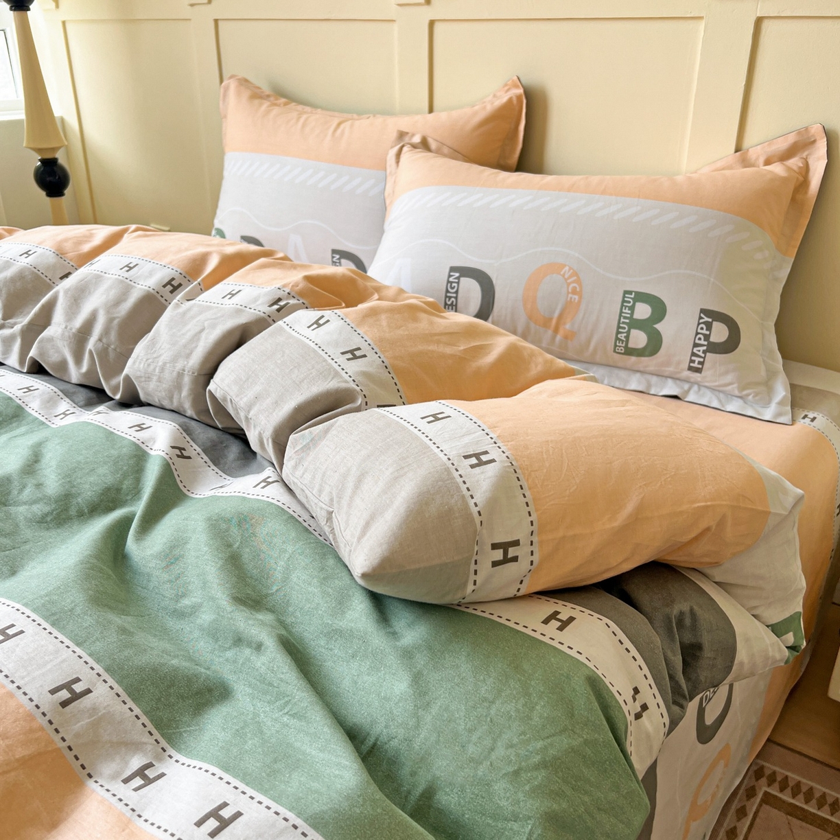 91家纺网 家纺一手货源 找家纺 文黛家居 2025新款全棉喷气印花全棉纯棉印花系列单品被套被套单件单被套 优思