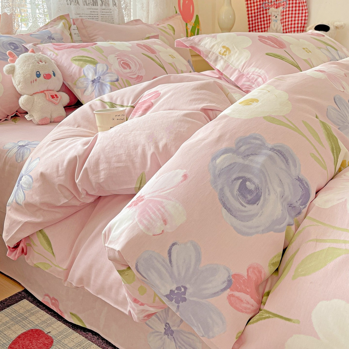 91家纺网 家纺一手货源 找家纺 文黛家居 2025新款全棉喷气印花全棉纯棉印花系列单品被套被套单件单被套 珍妮花园