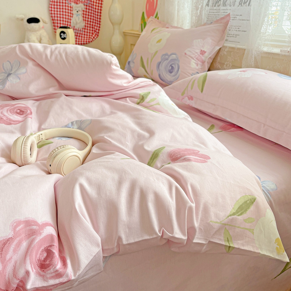 91家纺网 家纺一手货源 找家纺 文黛家居 2025新款全棉喷气印花全棉纯棉印花系列单品被套被套单件单被套 珍妮花园