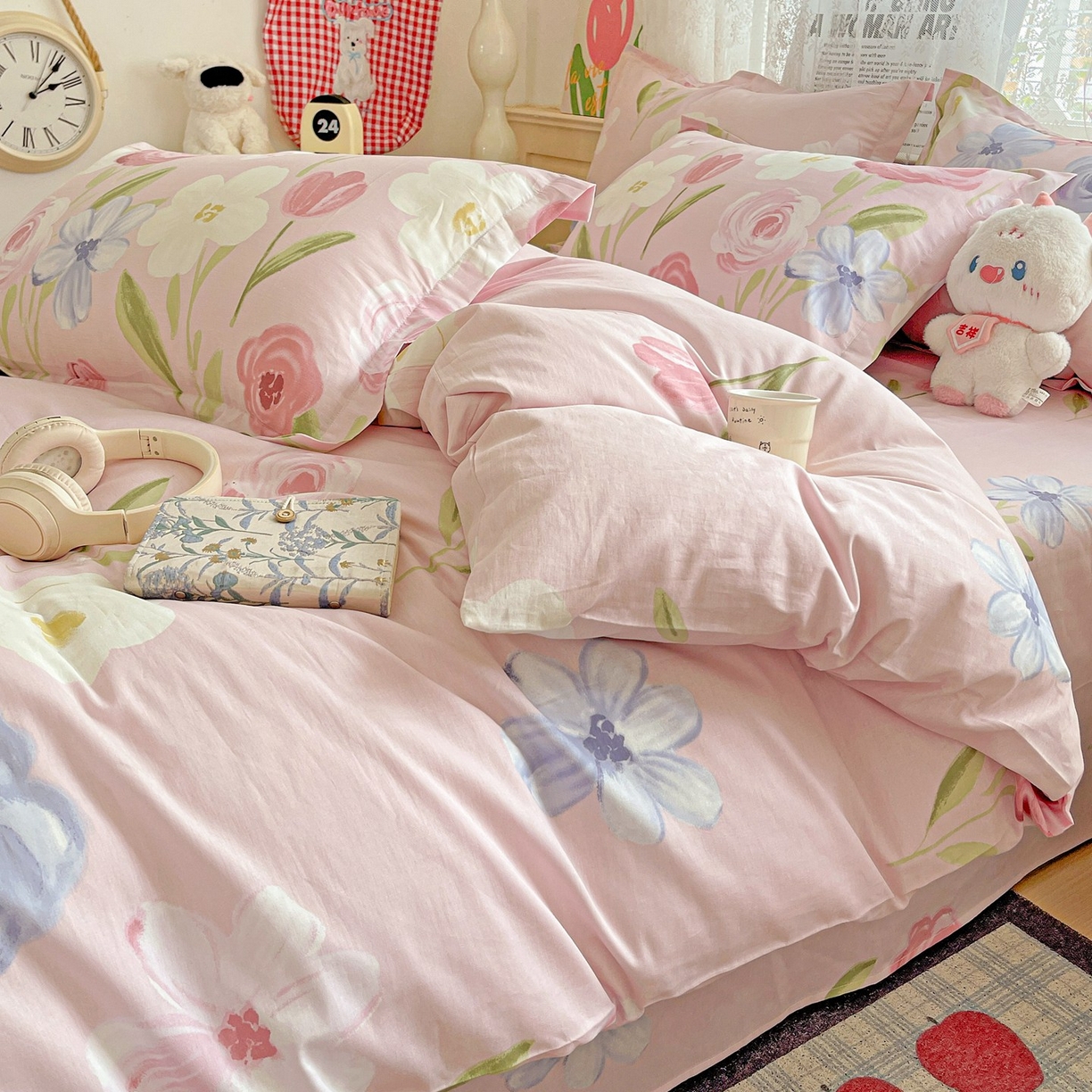 91家纺网 家纺一手货源 找家纺 文黛家居 2025新款全棉喷气印花全棉纯棉印花系列单品被套被套单件单被套 珍妮花园