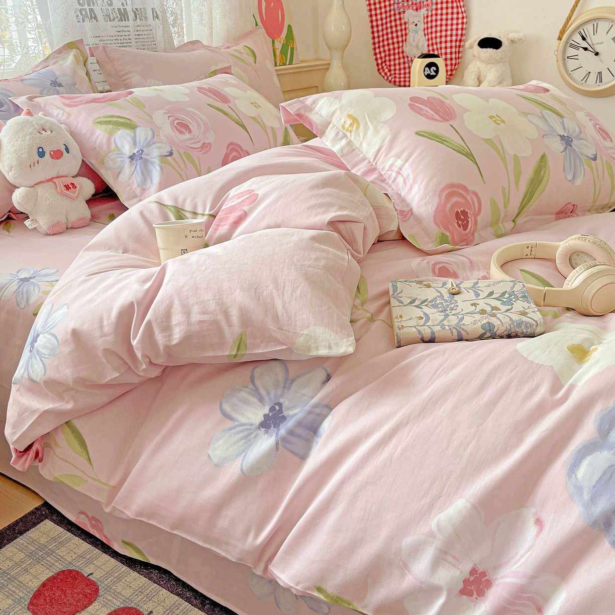 91家纺网 家纺一手货源 找家纺 文黛家居 2025新款全棉喷气印花全棉纯棉印花系列单品被套被套单件单被套 珍妮花园