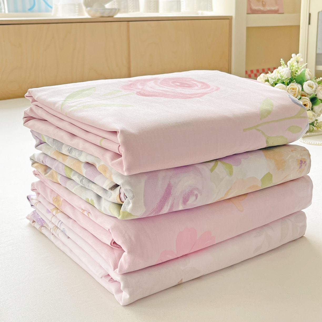 91家纺网 家纺一手货源 找家纺 文黛家居 2025新款全棉喷气印花全棉纯棉印花系列单品被套被套单件单被套 组合图仅供展示不可下单