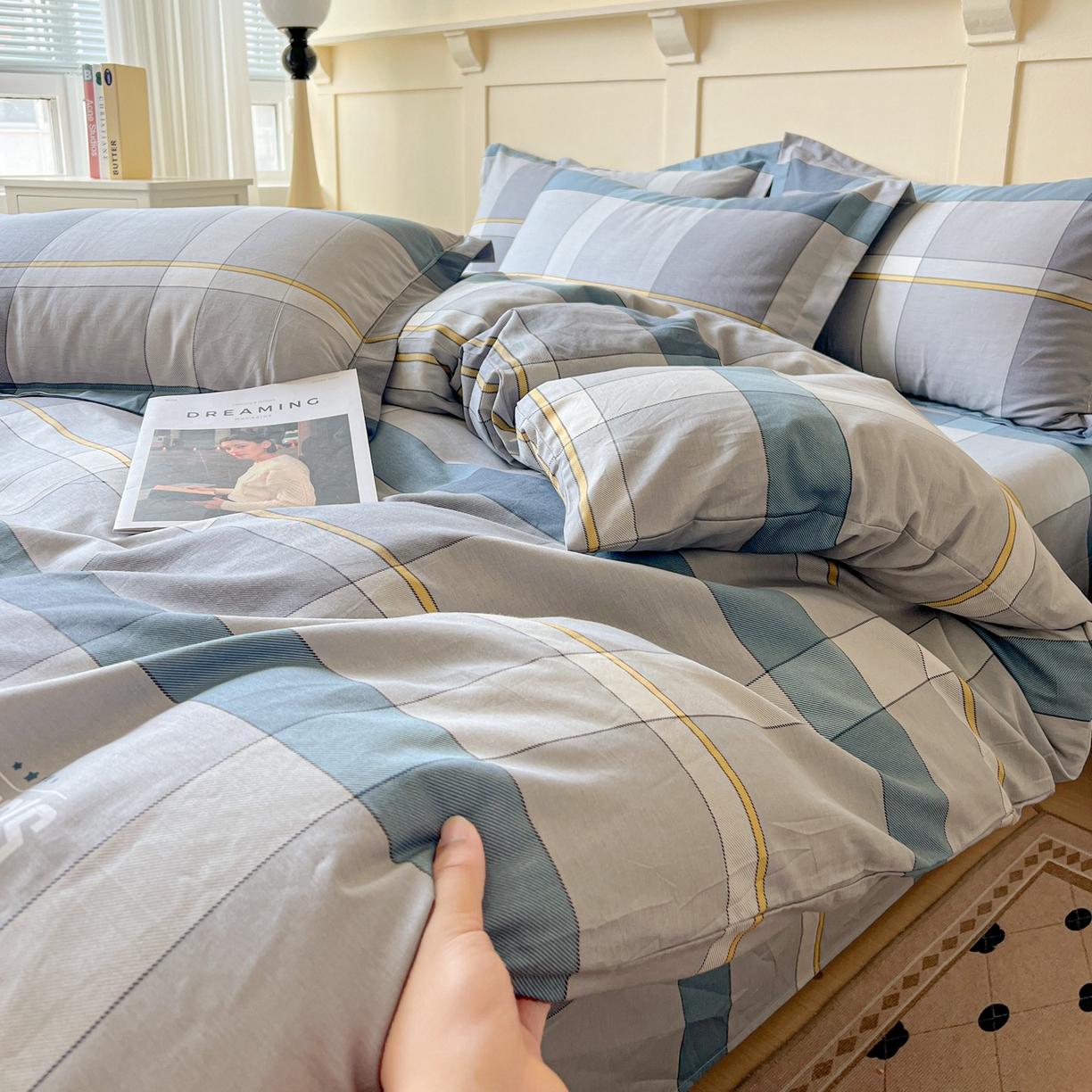 91家纺网 家纺一手货源 找家纺 文黛家居 2025新款全棉喷气印花全棉纯棉印花系列四件套 摩卡庄园