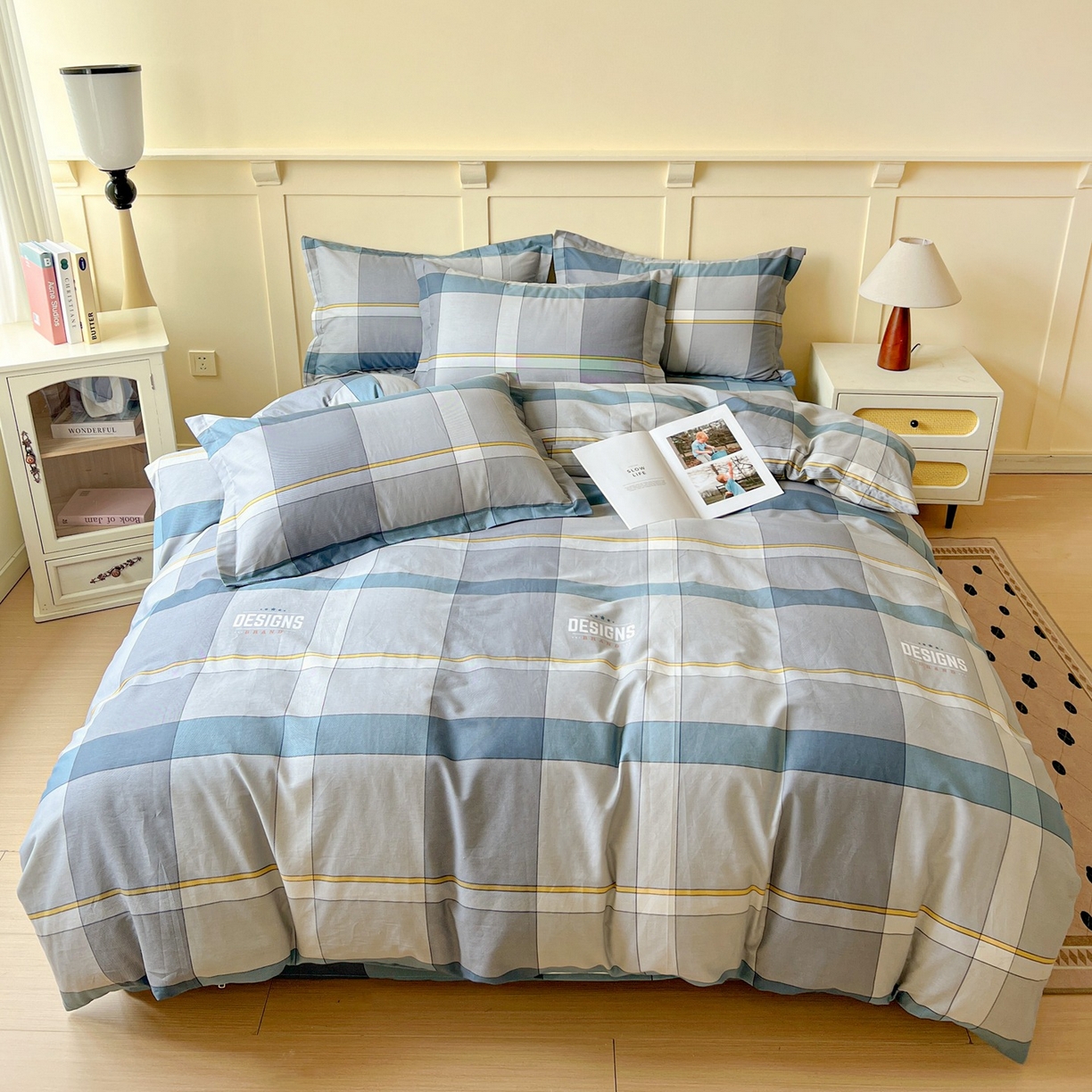 91家纺网 家纺一手货源 找家纺 文黛家居 2025新款全棉喷气印花全棉纯棉印花系列四件套 摩卡庄园