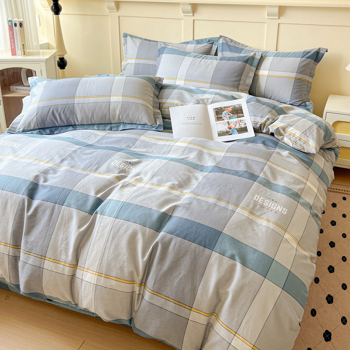 91家纺网 家纺一手货源 找家纺 文黛家居 2025新款全棉喷气印花全棉纯棉印花系列四件套 摩卡庄园