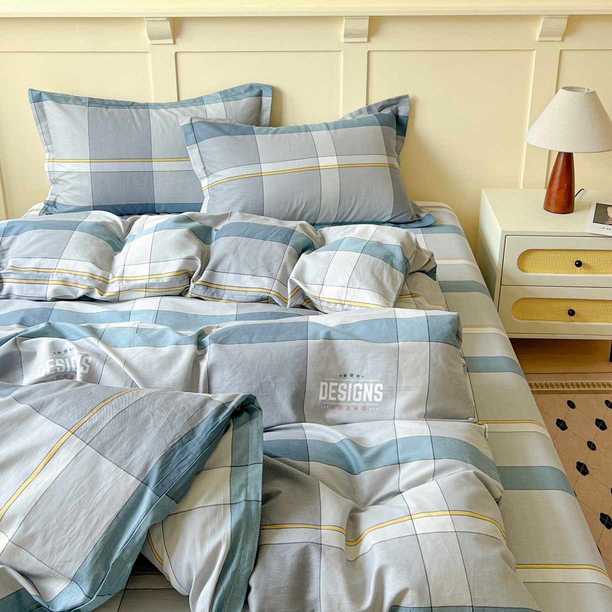 91家纺网 家纺一手货源 找家纺 文黛家居 2025新款全棉喷气印花全棉纯棉印花系列四件套 摩卡庄园