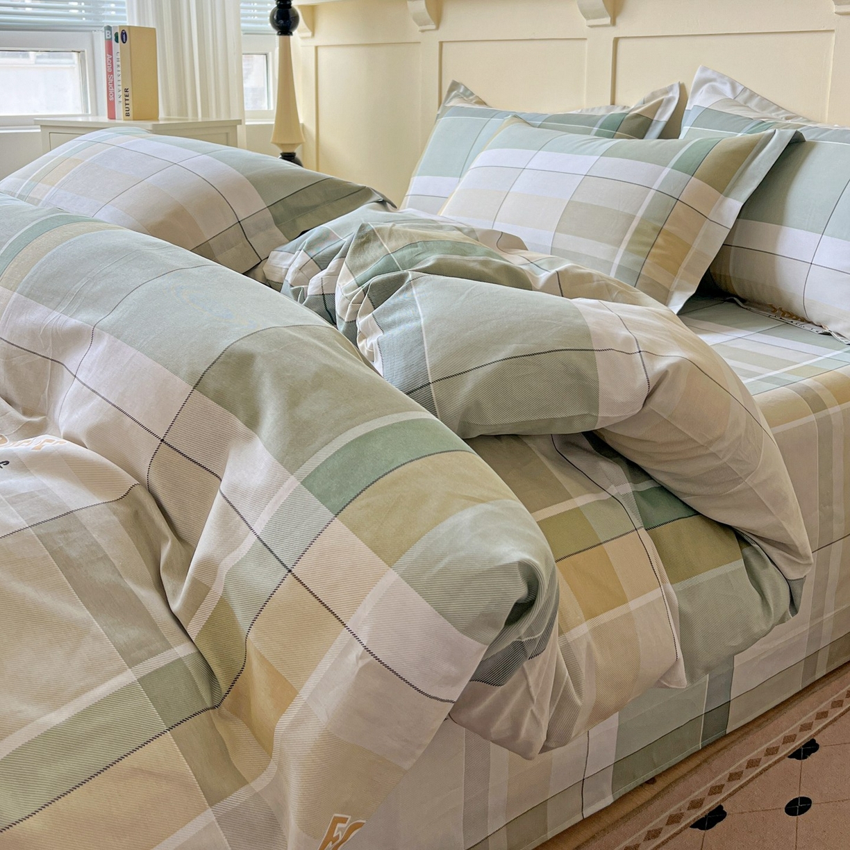 文黛家居 2025新款全棉喷气印花全棉纯棉印花系列四件套 素格