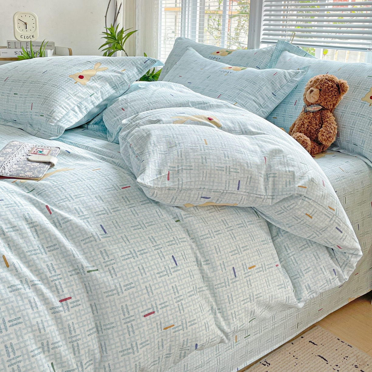 91家纺网 家纺一手货源 找家纺 文黛家居 2025新款全棉喷气印花全棉纯棉印花系列四件套 小幸运