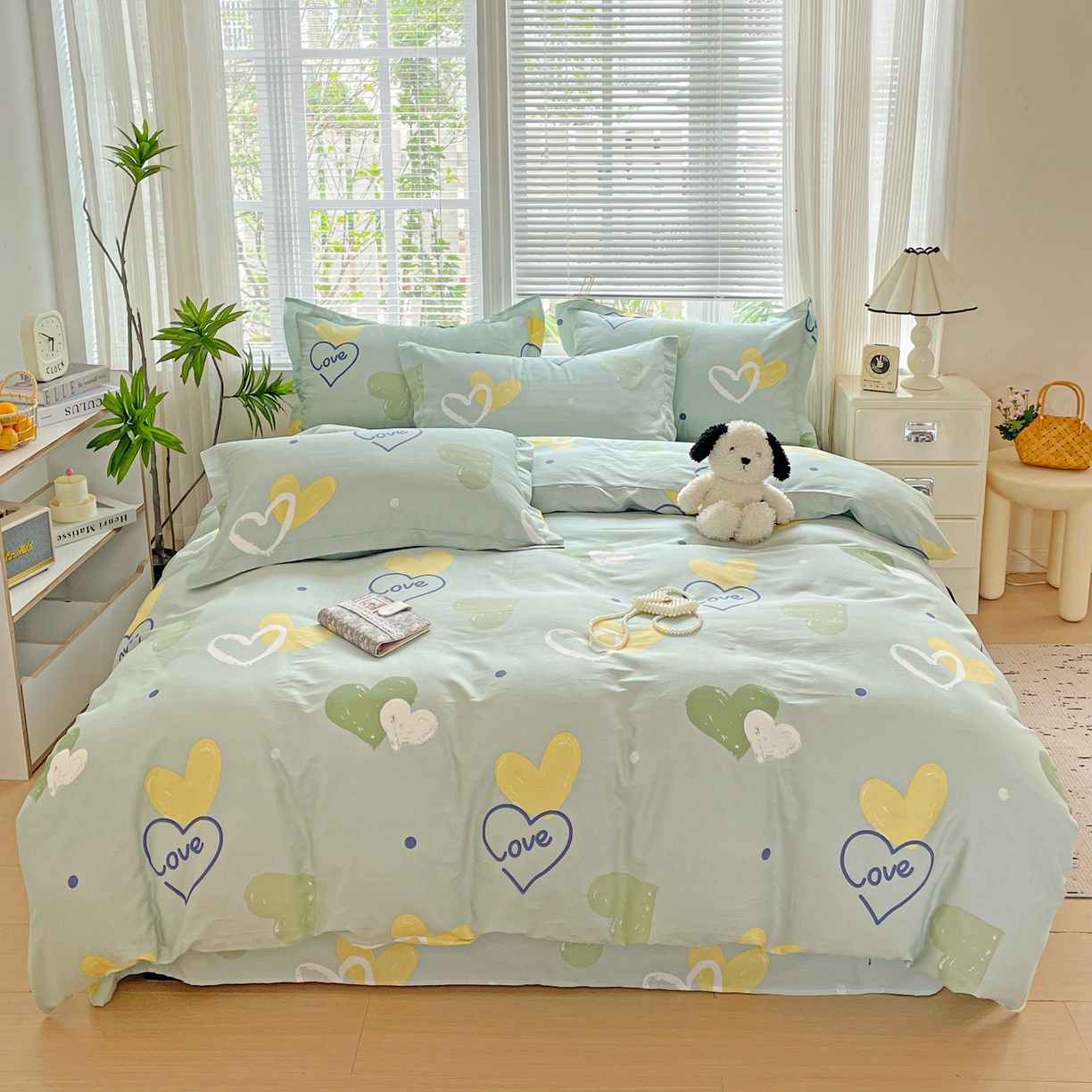 91家纺网 家纺一手货源 找家纺 文黛家居 2025新款全棉喷气印花全棉纯棉印花系列四件套 心愿恋曲