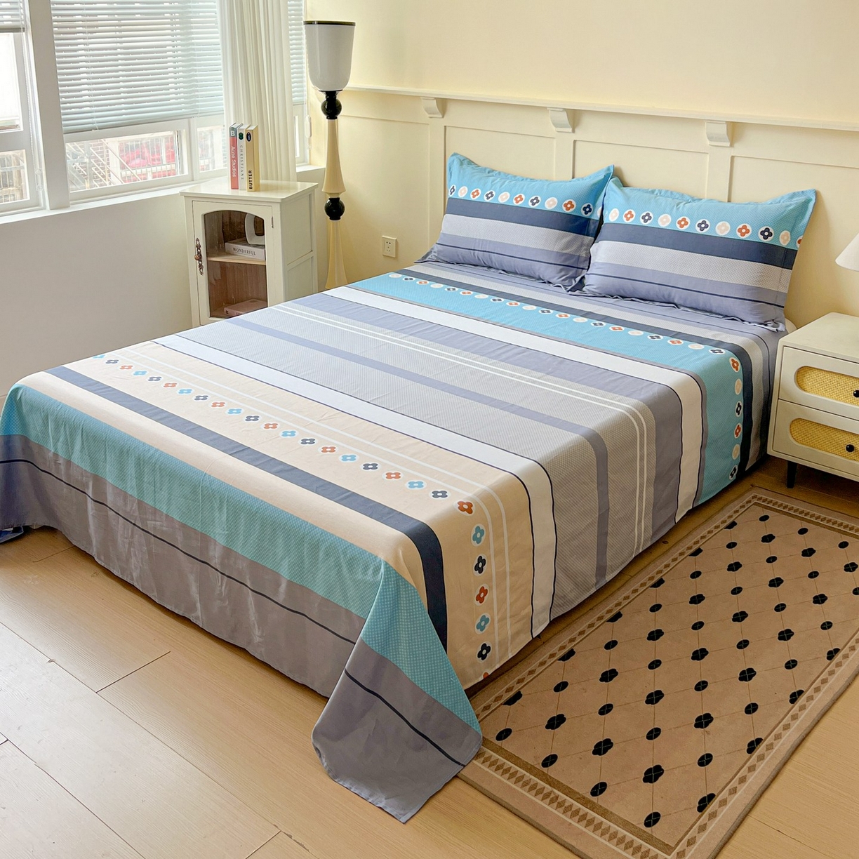 91家纺网 家纺一手货源 找家纺 （总）文黛家居 2025新款全棉喷气印花全棉纯棉印花系列单品床单床单单件单床单