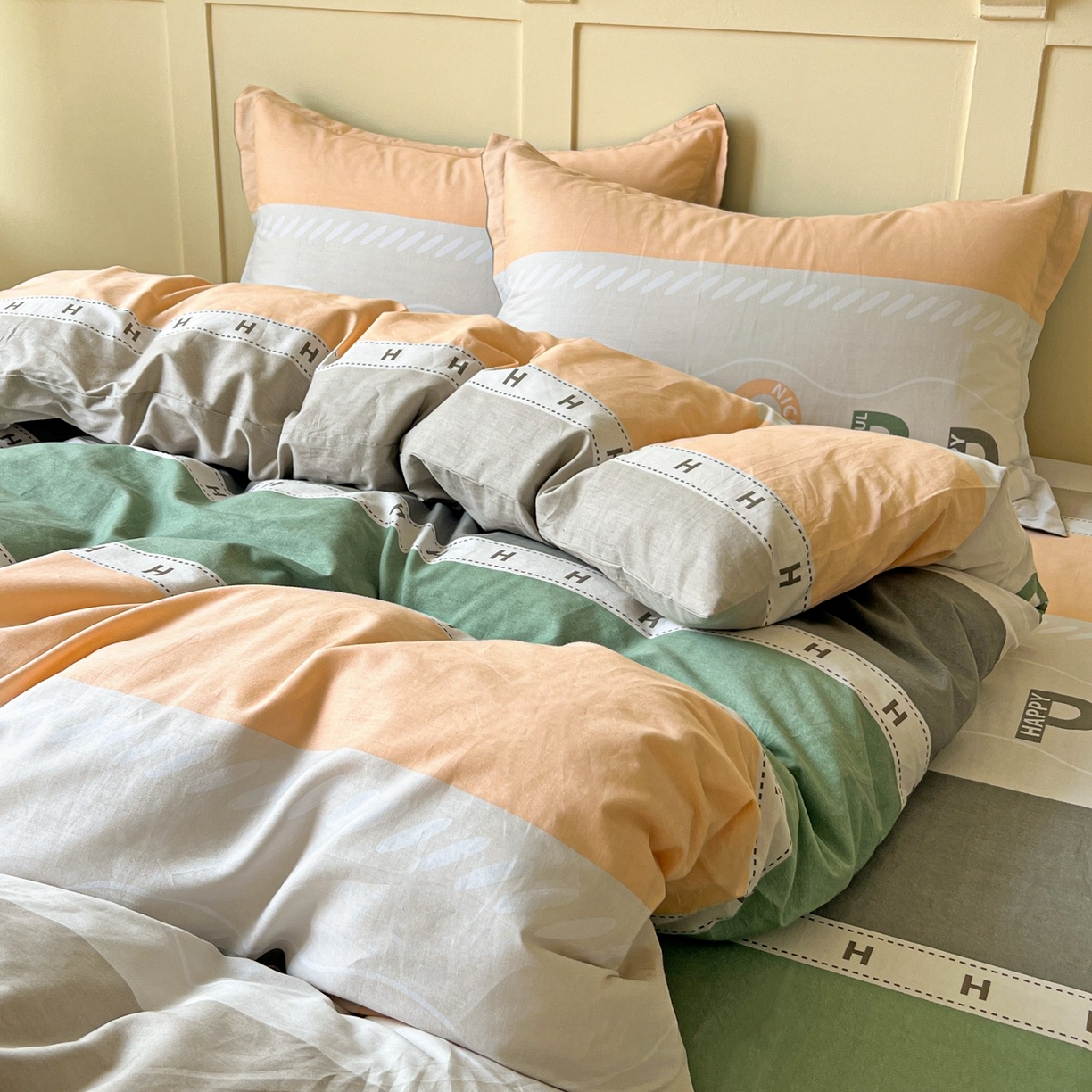 91家纺网 家纺一手货源 找家纺 文黛家居 2025新款全棉喷气印花全棉纯棉印花系列四件套 优思