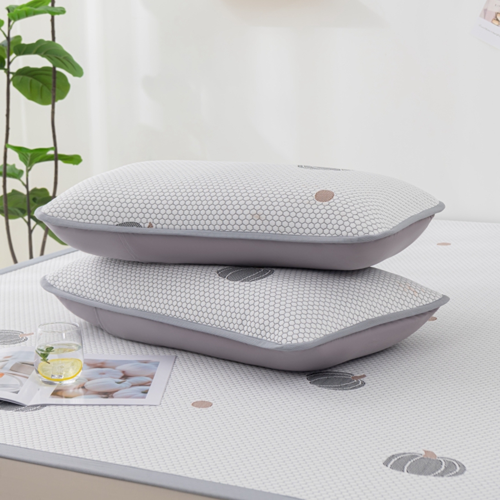 91家纺网 家纺一手货源 找家纺 观月轩家纺 2025新款亲肤舒适冰豆豆凉席席子三件套 南瓜灰