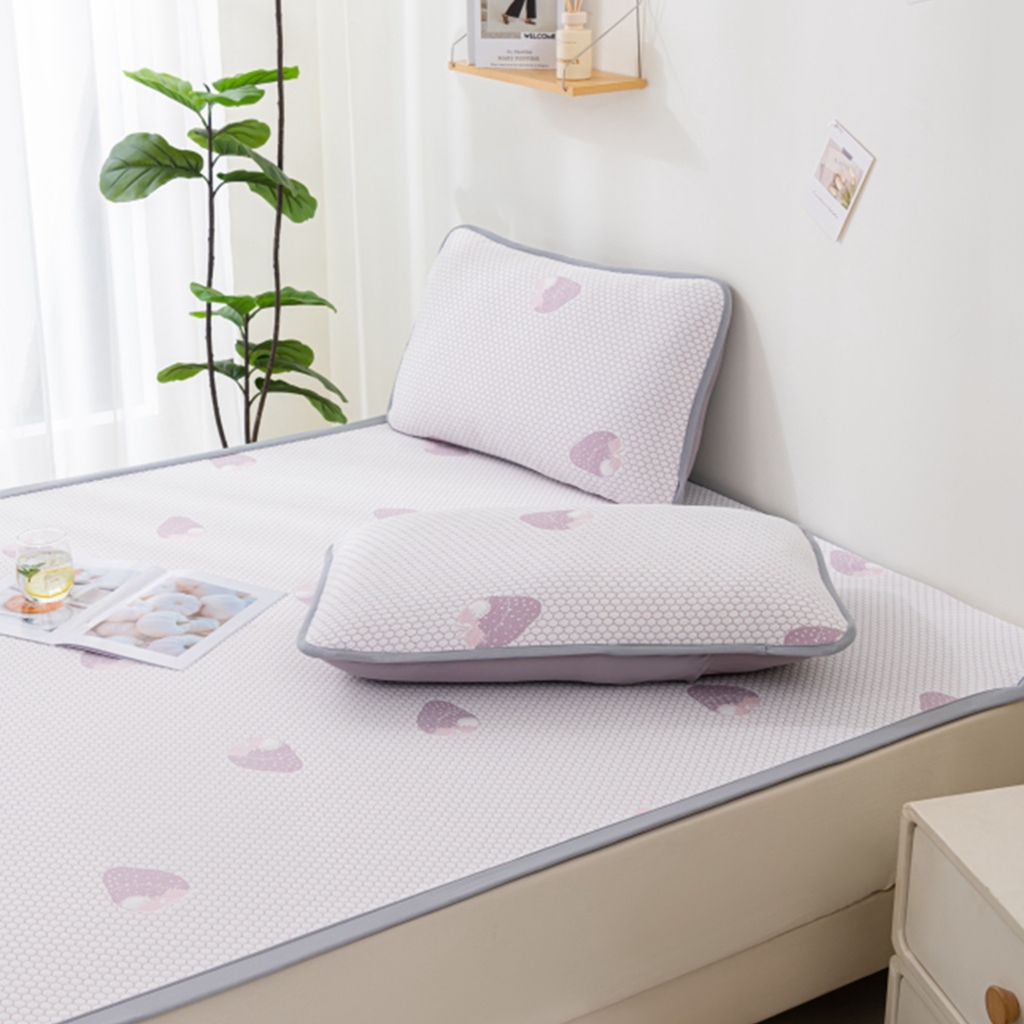 91家纺网 家纺一手货源 找家纺 （总）观月轩家纺 2025新款亲肤舒适冰豆豆凉席席子三件套