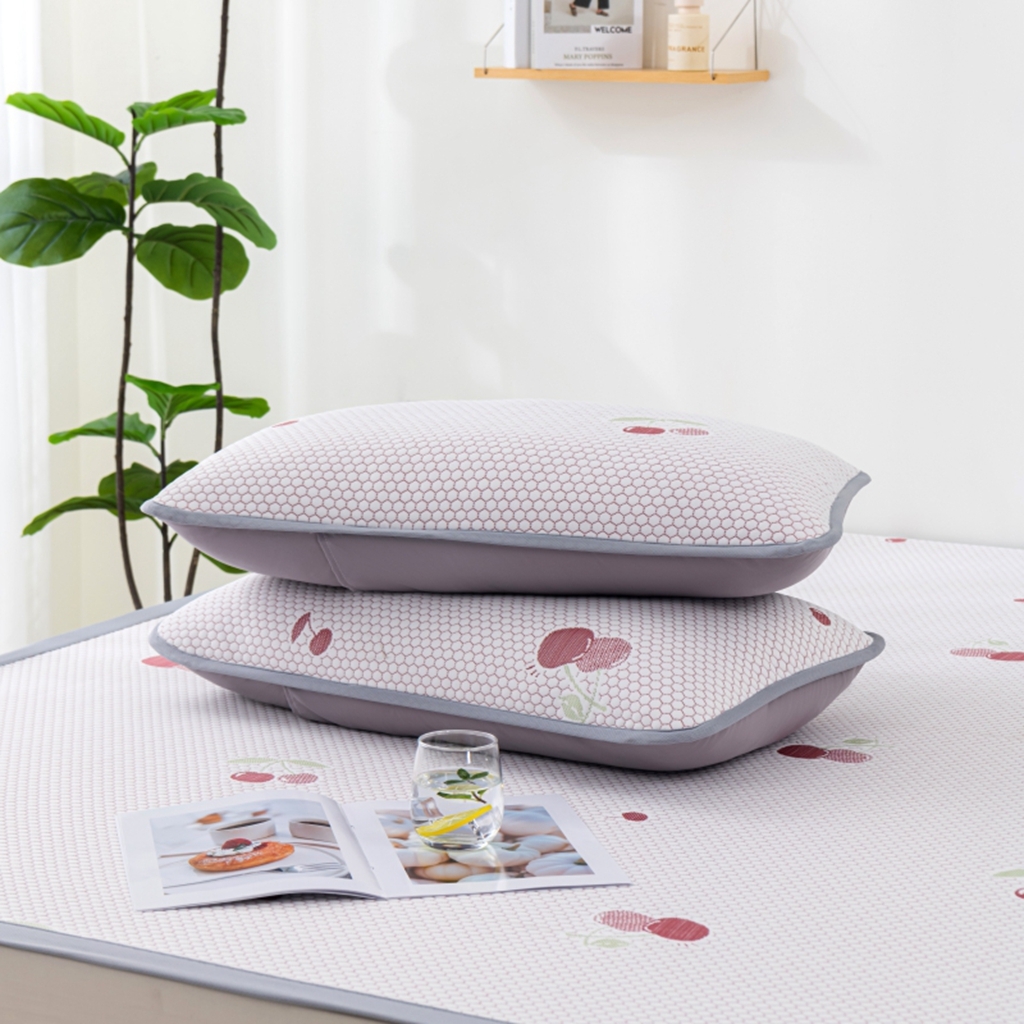 91家纺网 家纺一手货源 找家纺 观月轩家纺 2025新款亲肤舒适冰豆豆凉席席子三件套 樱桃粉