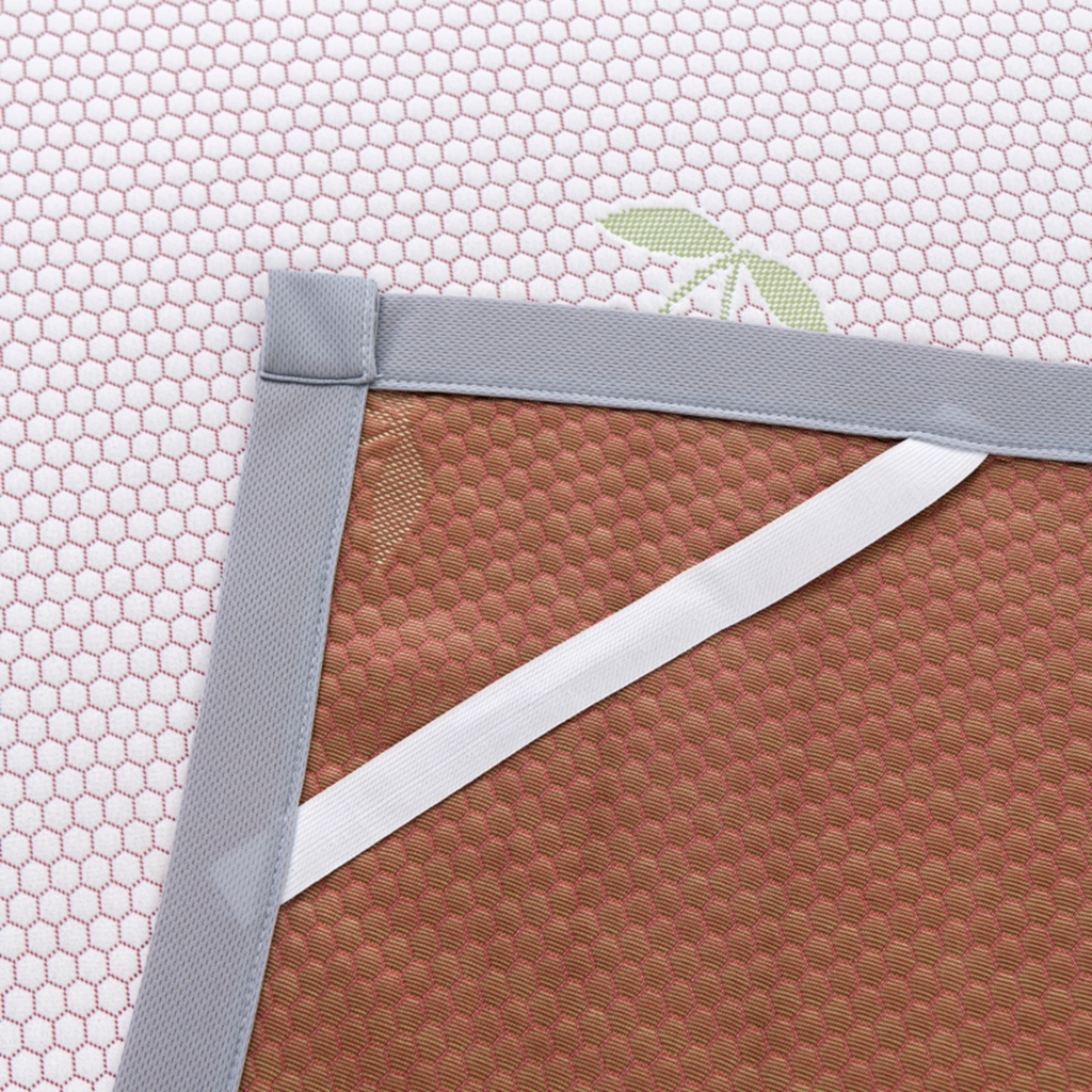 91家纺网 家纺一手货源 找家纺 观月轩家纺 2025新款亲肤舒适冰豆豆凉席席子三件套 樱桃粉