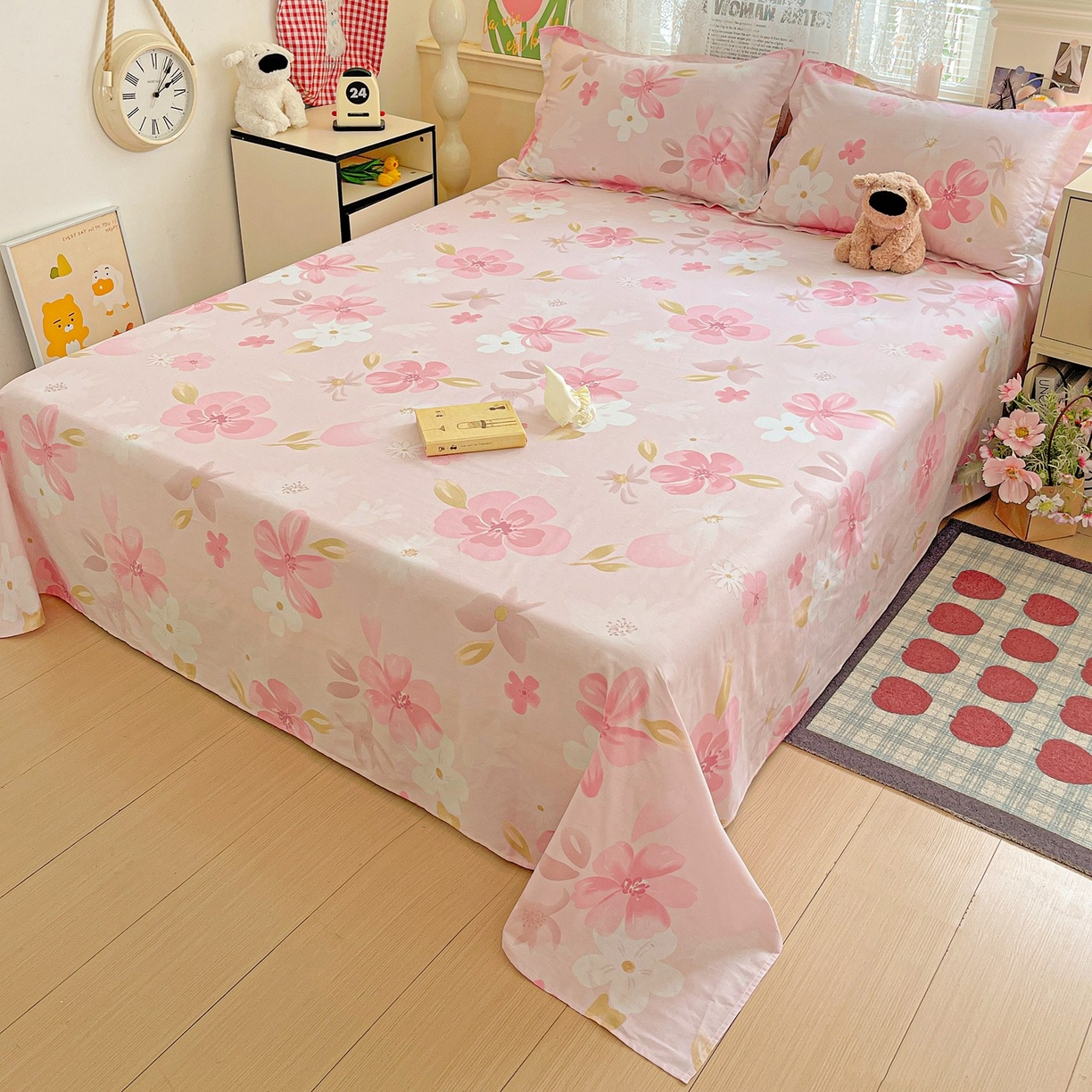 文黛家居 2025新款全棉喷气印花全棉纯棉印花系列单品床单床单单件单床单 花间舞