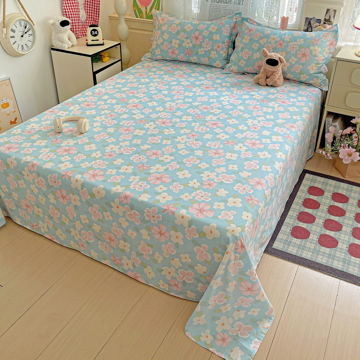 文黛家居 2025新款全棉喷气印花全棉纯棉印花系列单品床单床单单件单床单 花香四溢