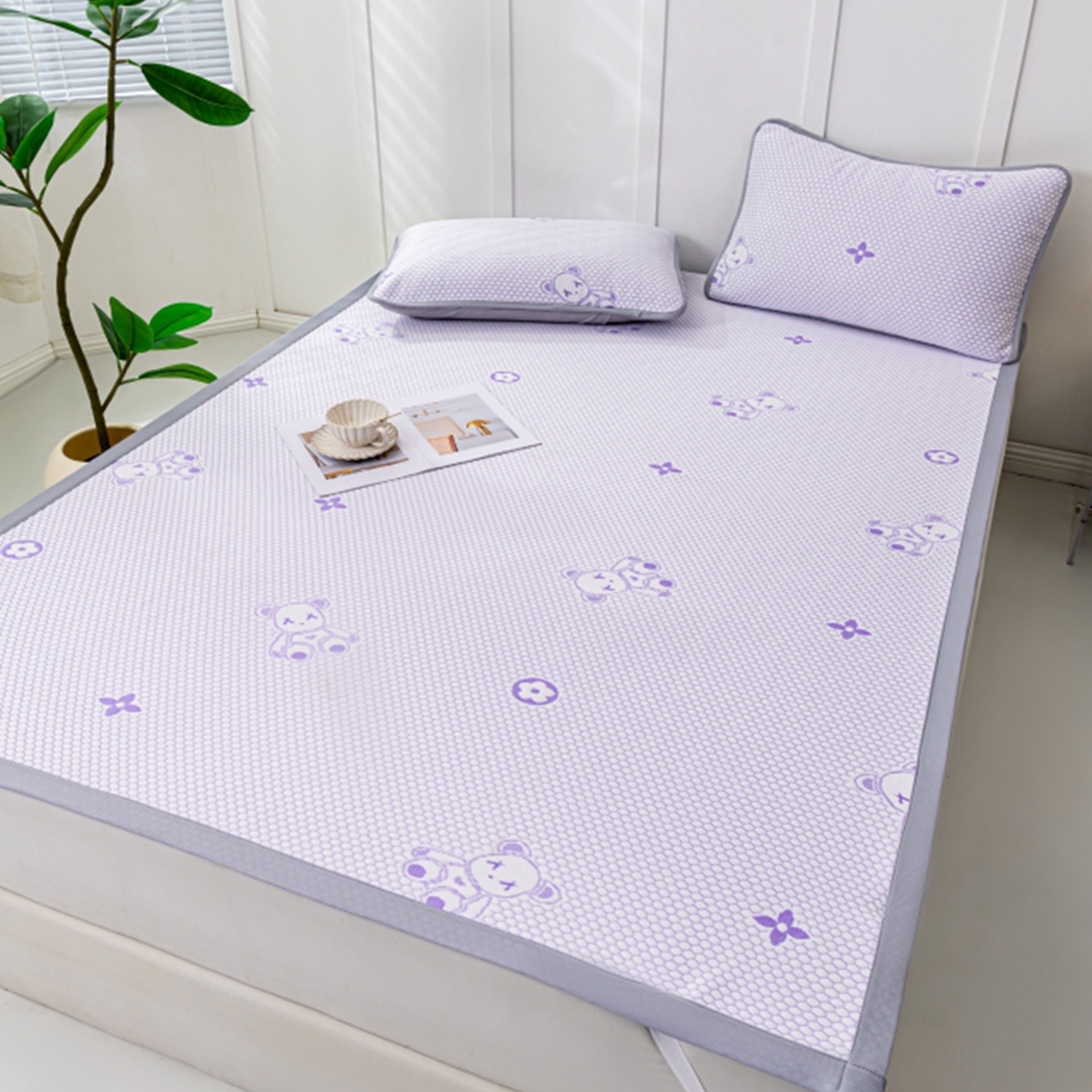 观月轩家纺 2025新款亲肤舒适冰豆豆凉感席 凉席席子 暴力熊-千黛紫