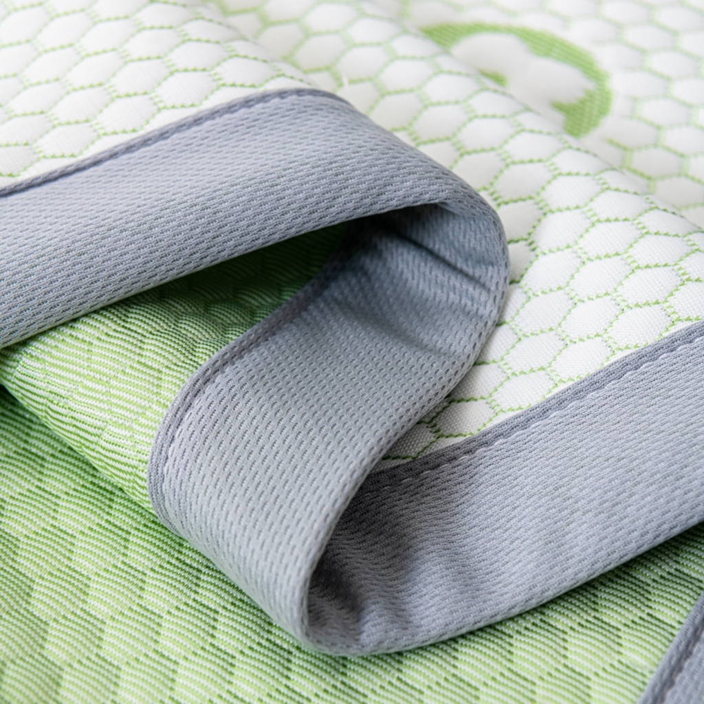 91家纺网 家纺一手货源 找家纺 观月轩家纺 2025新款亲肤舒适冰豆豆凉感席 凉席席子 暴力熊-水绿色