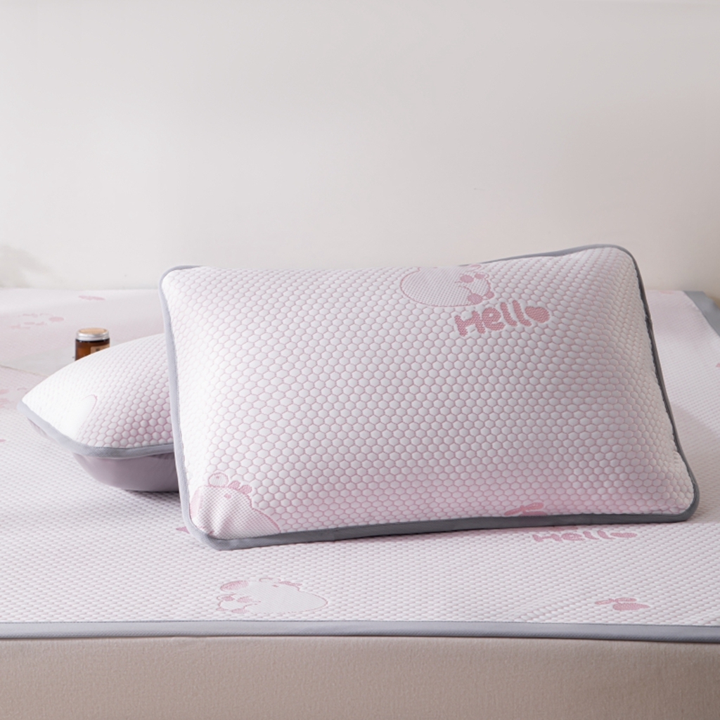 91家纺网 家纺一手货源 找家纺 观月轩家纺 2025新款亲肤舒适冰豆豆凉感席 凉席席子 卡皮巴拉-藕粉色