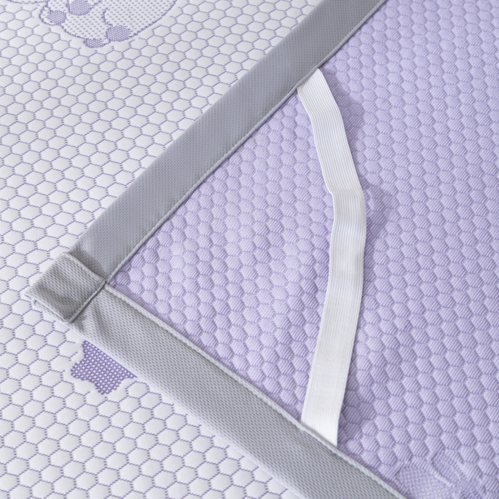 91家纺网 家纺一手货源 找家纺 观月轩家纺 2025新款亲肤舒适冰豆豆凉感席 凉席席子 卡皮巴拉-千黛紫