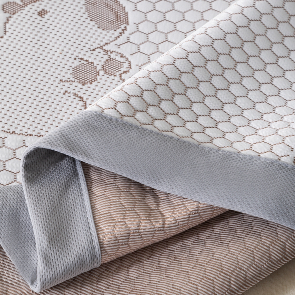 91家纺网 家纺一手货源 找家纺 观月轩家纺 2025新款亲肤舒适冰豆豆凉感席 凉席席子 卡皮巴拉-浅咖色