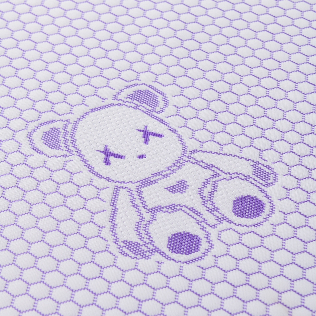 91家纺网 家纺一手货源 找家纺 观月轩家纺 2025新款亲肤舒适冰豆豆凉感席 凉席席子 暴力熊-千黛紫