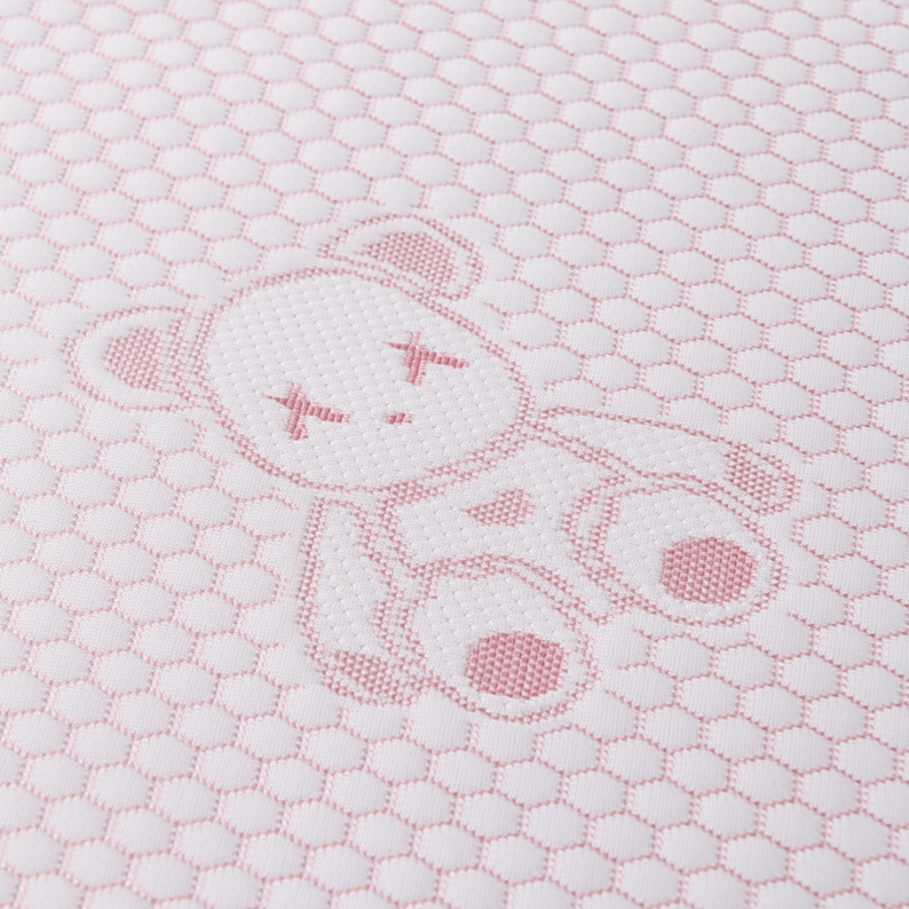 91家纺网 家纺一手货源 找家纺 观月轩家纺 2025新款亲肤舒适冰豆豆凉感席 凉席席子 暴力熊-藕粉色