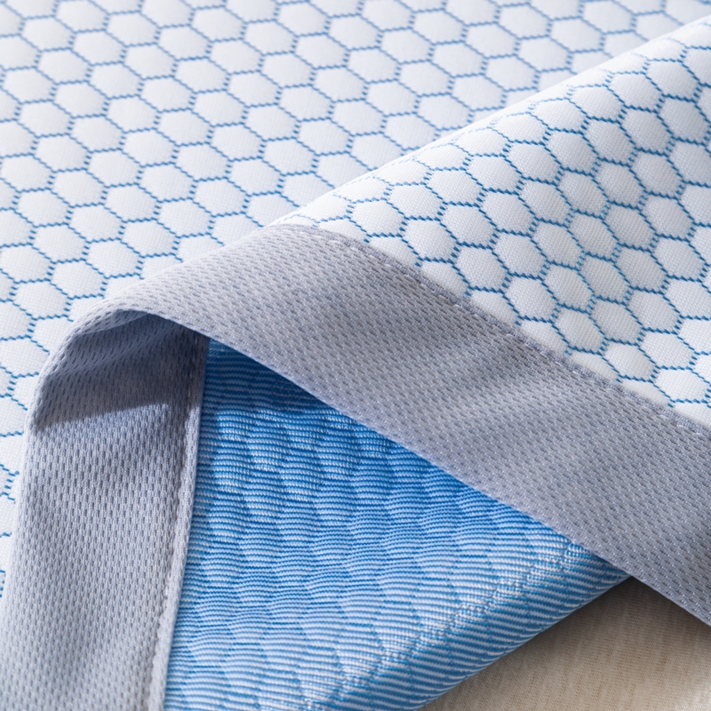 91家纺网 家纺一手货源 找家纺 观月轩家纺 2025新款亲肤舒适冰豆豆凉感席 凉席席子 卡皮巴拉-天蓝色