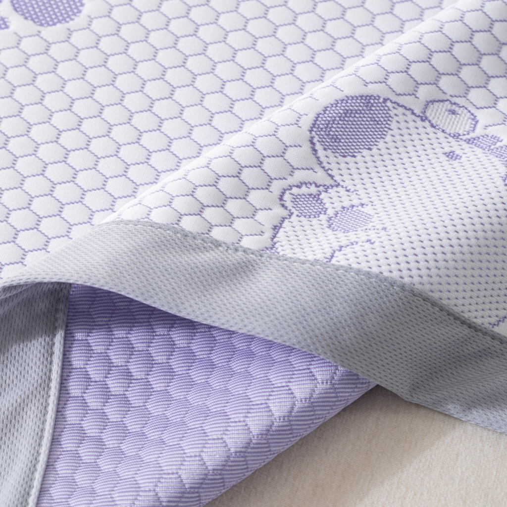 91家纺网 家纺一手货源 找家纺 观月轩家纺 2025新款亲肤舒适冰豆豆凉感席 凉席席子 卡皮巴拉-千黛紫