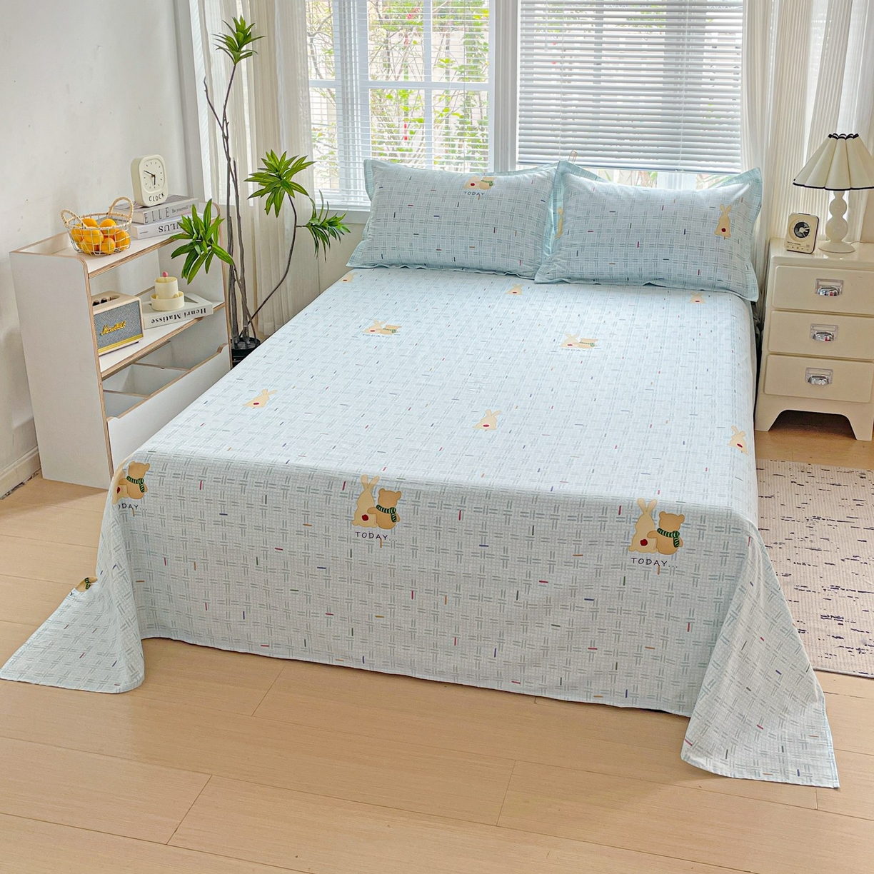 文黛家居 2025新款全棉喷气印花全棉纯棉印花系列单品床单床单单件单床单 小幸运