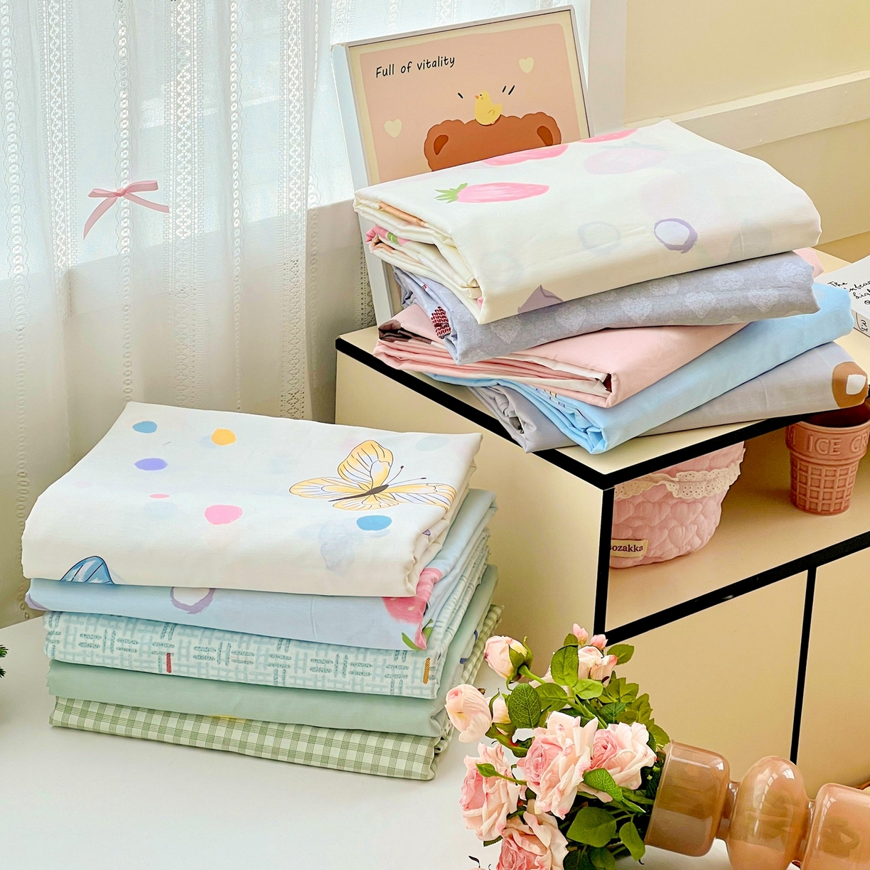 91家纺网 家纺一手货源 找家纺 文黛家居 2025新款全棉喷气印花全棉纯棉印花系列单品床单床单单件单床单 组合图仅供展示不可下单