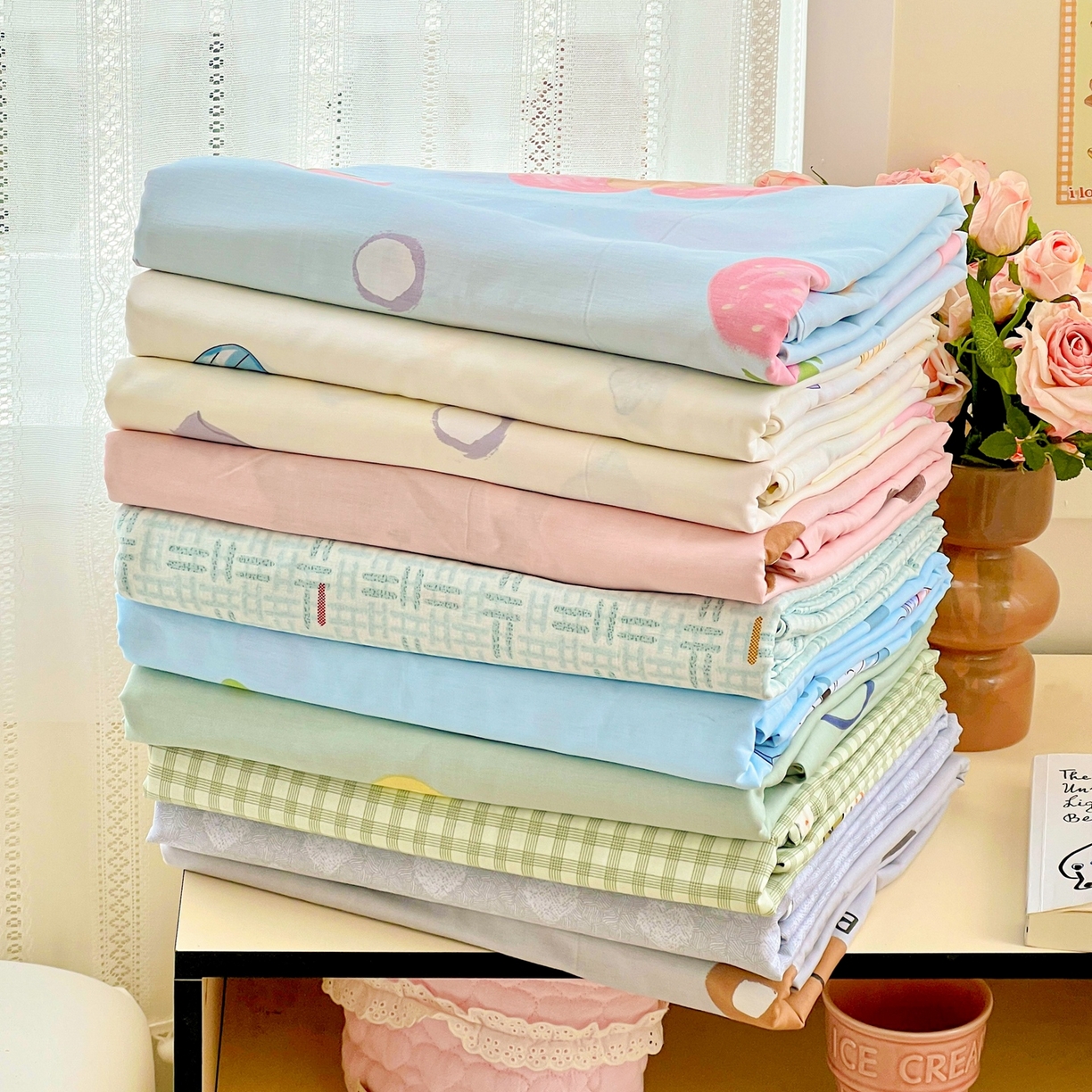 91家纺网 家纺一手货源 找家纺 文黛家居 2025新款全棉喷气印花全棉纯棉印花系列单品床单床单单件单床单 组合图仅供展示不可下单