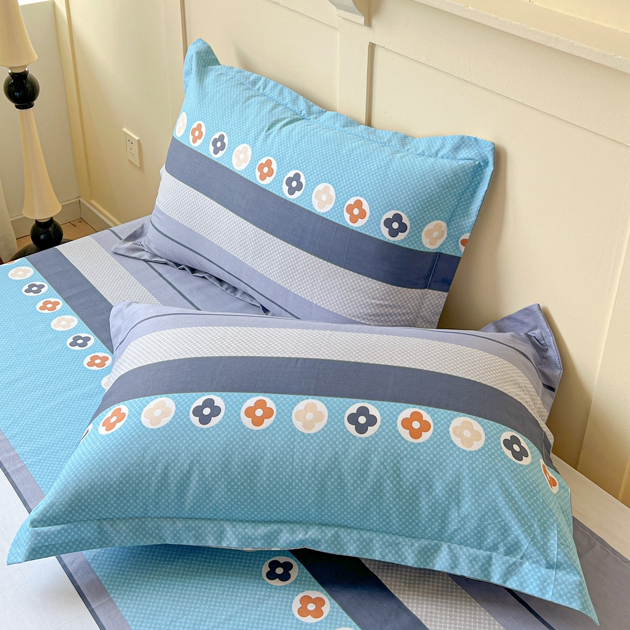 文黛家居 2025新款全棉喷气印花全棉纯棉印花系列单品枕套枕套单件单枕套 兰卡