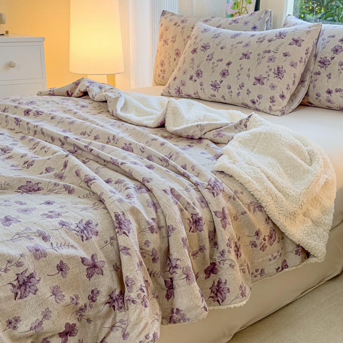 91家纺网 家纺一手货源 找家纺 （总）布柔 2025新款原麻皱皱纱羊羔绒双层毛毯多功能盖毯午睡沙发毯子