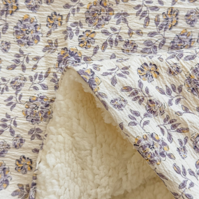 91家纺网 家纺一手货源 找家纺 布柔 2025新款原麻皱皱纱羊羔绒双层毛毯多功能盖毯午睡沙发毯子 晴雪盖毯