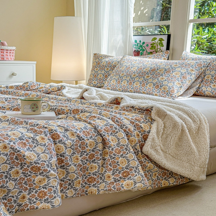 91家纺网 家纺一手货源 找家纺 布柔 2025新款原麻皱皱纱羊羔绒双层毛毯多功能盖毯午睡沙发毯子 春半盖毯