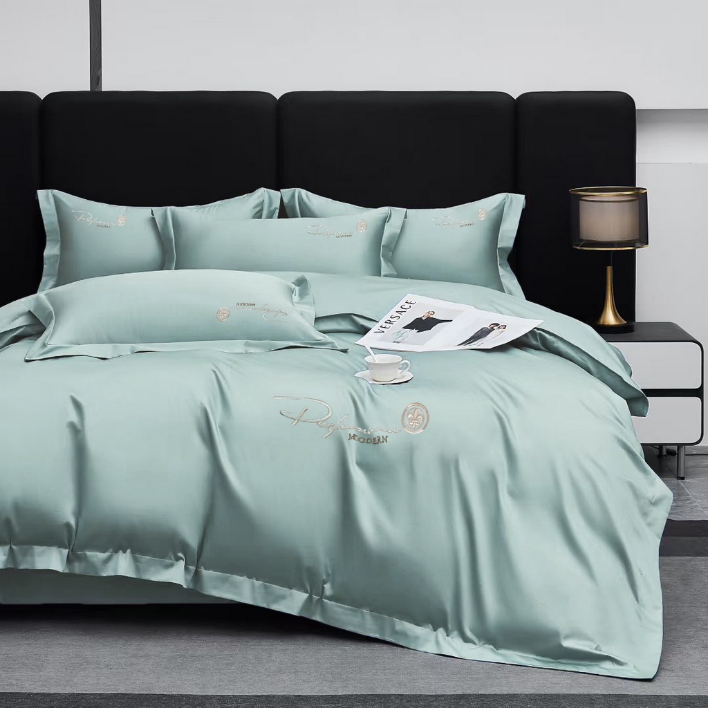 91家纺网 家纺一手货源 找家纺 玖玖爱家纺 2025新款100支新疆长绒棉四件套-巴黎之夜 巴黎之夜-水蓝