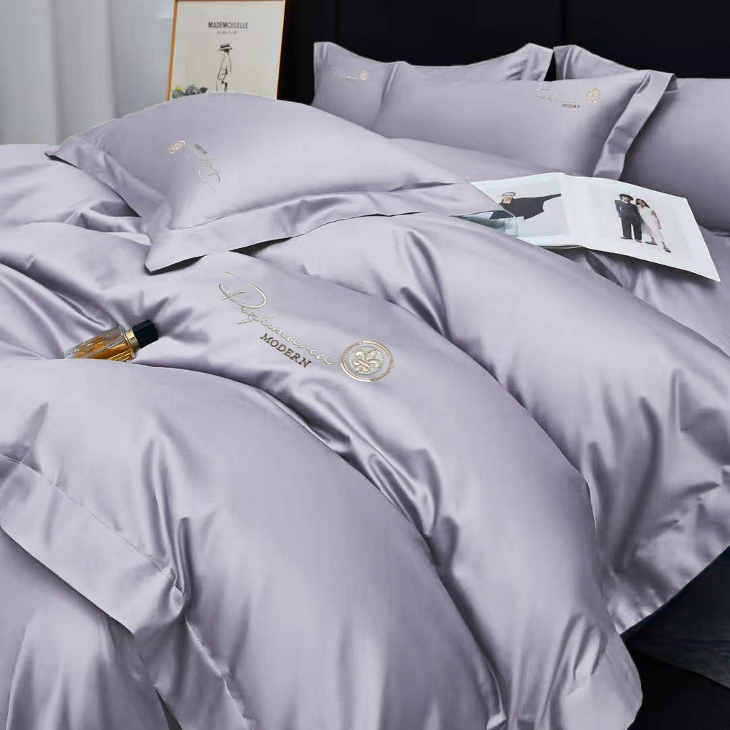 91家纺网 家纺一手货源 找家纺 玖玖爱家纺 2025新款100支新疆长绒棉四件套-巴黎之夜 巴黎之夜-灰紫