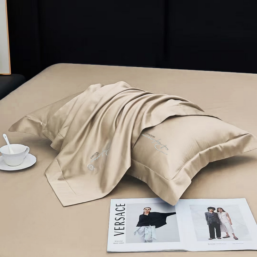 91家纺网 家纺一手货源 找家纺 玖玖爱家纺 2025新款100支新疆长绒棉四件套-巴黎之夜 巴黎之夜-米棕