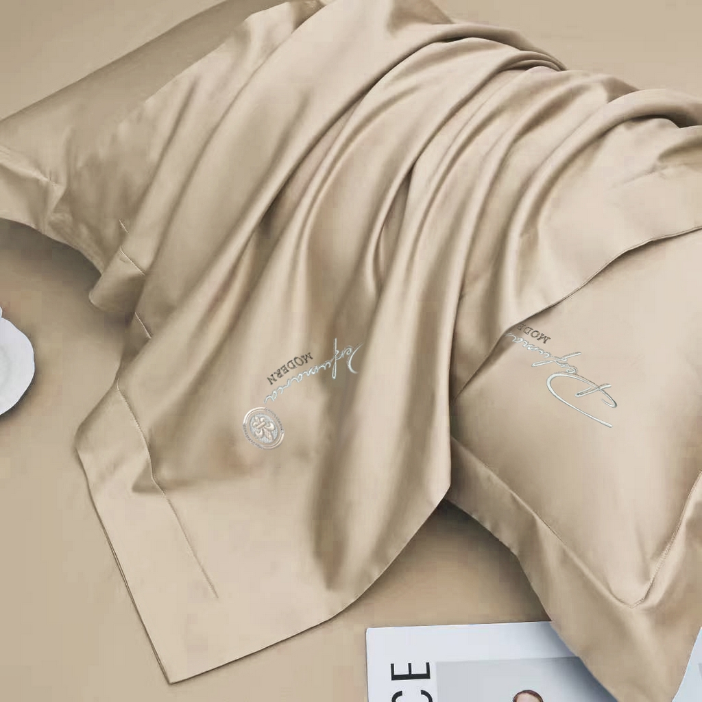 91家纺网 家纺一手货源 找家纺 玖玖爱家纺 2025新款100支新疆长绒棉四件套-巴黎之夜 巴黎之夜-米棕