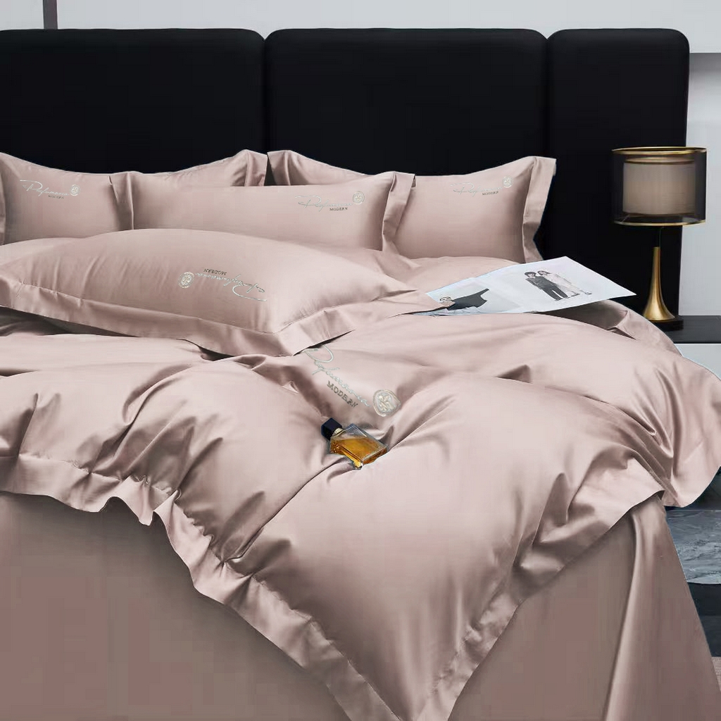 91家纺网 家纺一手货源 找家纺 玖玖爱家纺 2025新款100支新疆长绒棉四件套-巴黎之夜 巴黎之夜-浅粉