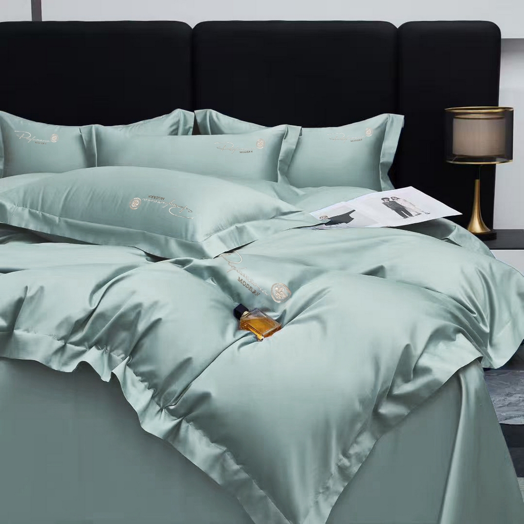 91家纺网 家纺一手货源 找家纺 玖玖爱家纺 2025新款100支新疆长绒棉四件套-巴黎之夜 巴黎之夜-水蓝