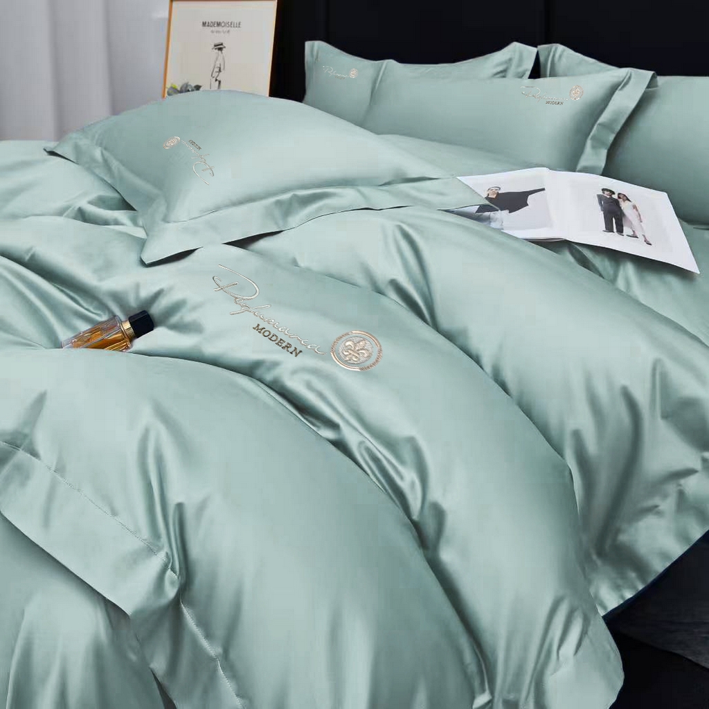 91家纺网 家纺一手货源 找家纺 玖玖爱家纺 2025新款100支新疆长绒棉四件套-巴黎之夜 巴黎之夜-水蓝