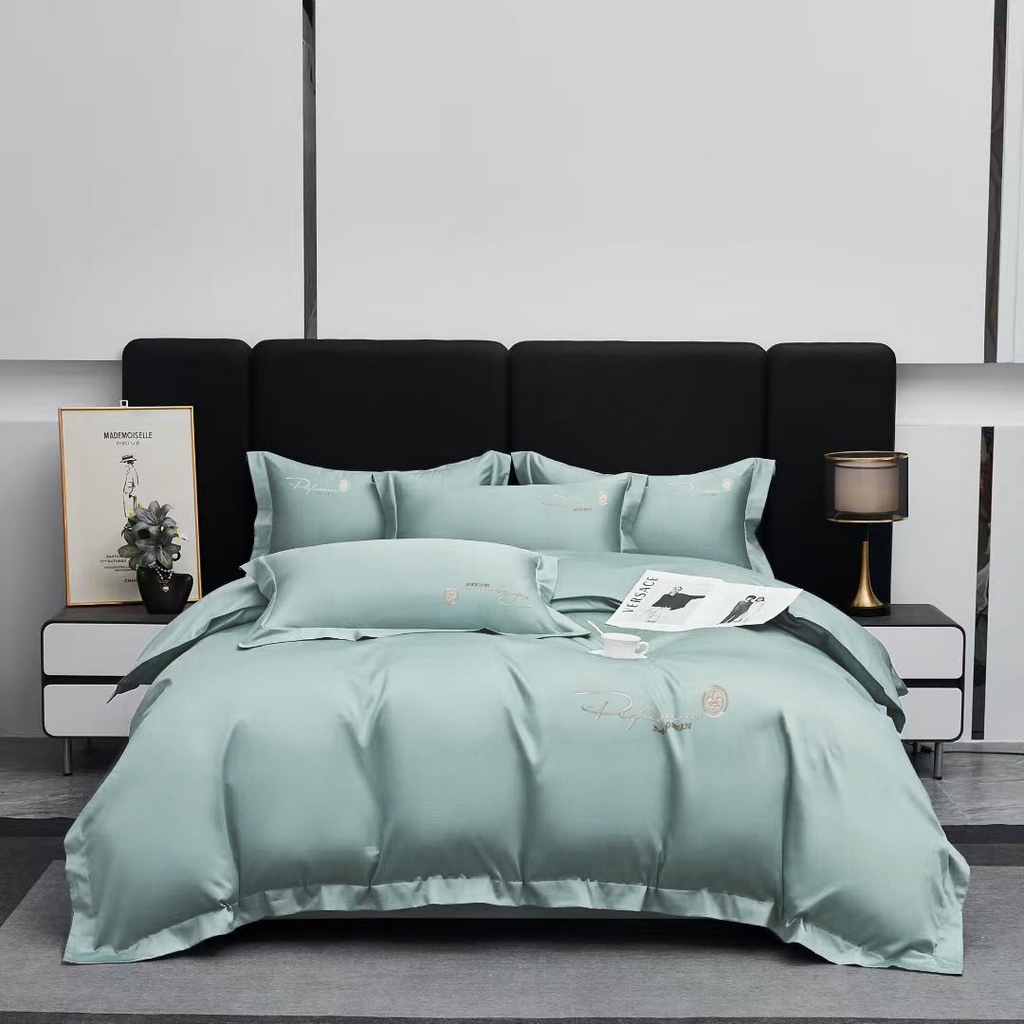 91家纺网 家纺一手货源 找家纺 玖玖爱家纺 2025新款100支新疆长绒棉四件套-巴黎之夜 巴黎之夜-水蓝