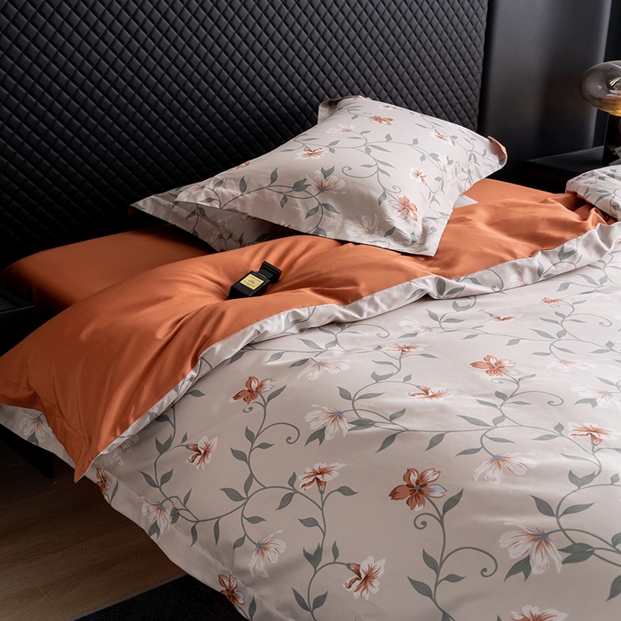 91家纺网 家纺一手货源 找家纺 观月轩家纺 2025新款60支长绒棉纯棉数码印花四件套 蔓丽