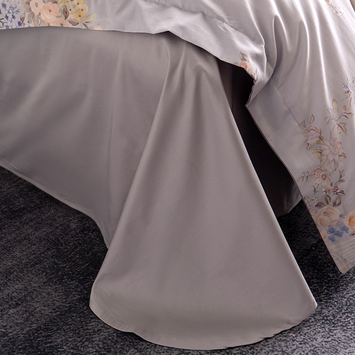 91家纺网 家纺一手货源 找家纺 观月轩家纺 2025新款60支长绒棉纯棉数码印花四件套 花城-紫