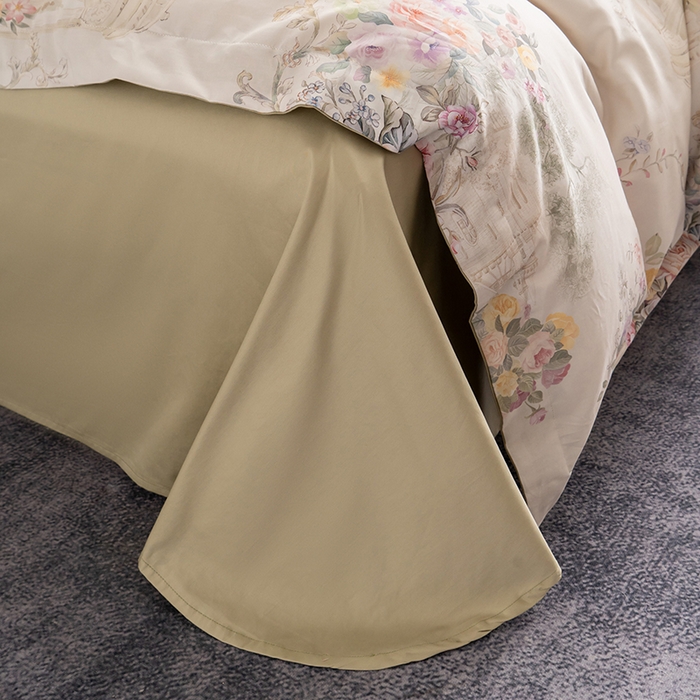 91家纺网 家纺一手货源 找家纺 观月轩家纺 2025新款60支长绒棉纯棉数码印花四件套 花城-绿