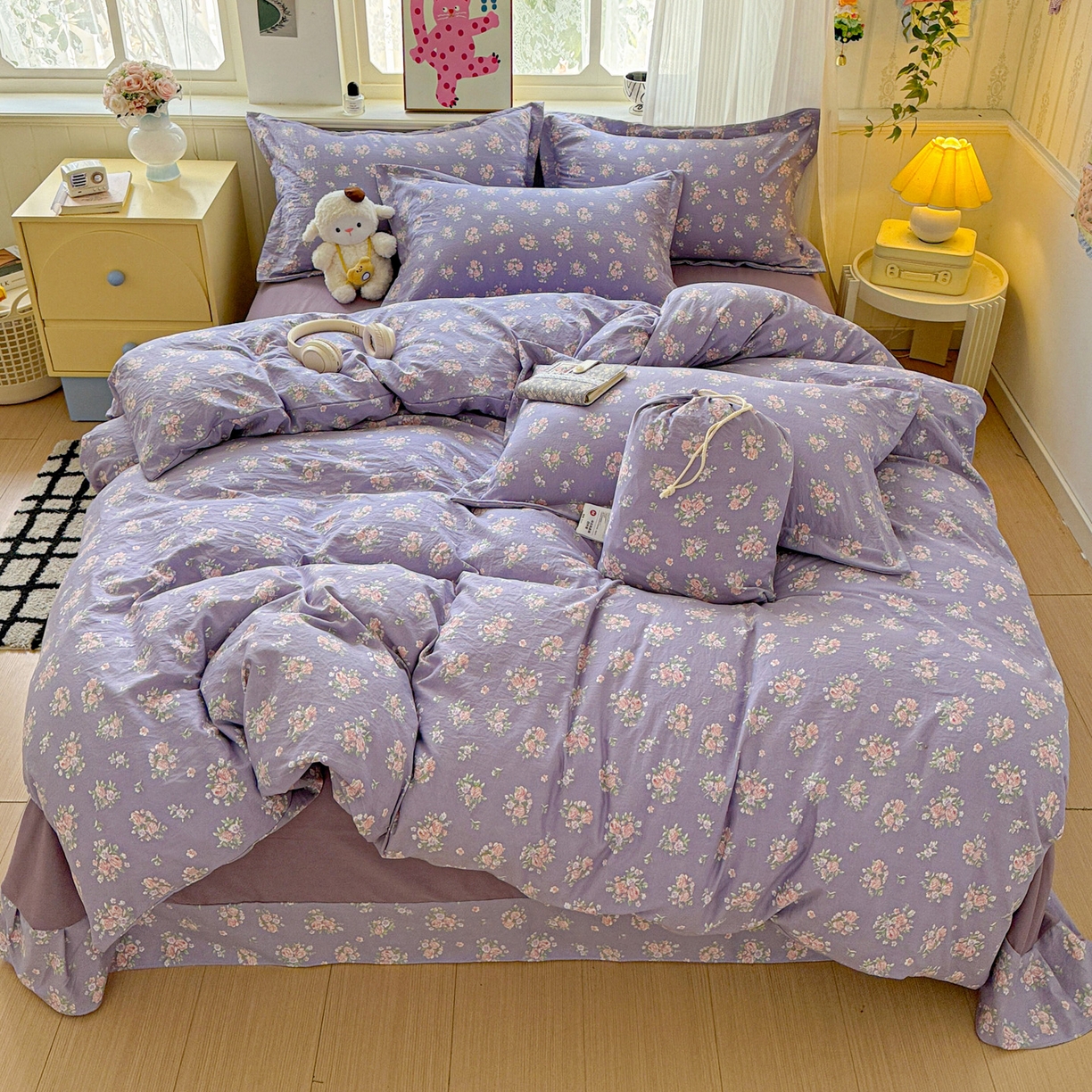 91家纺网 家纺一手货源 找家纺 （总）梦莱斯 2025新款韩国小布袋古法云感棉四件套